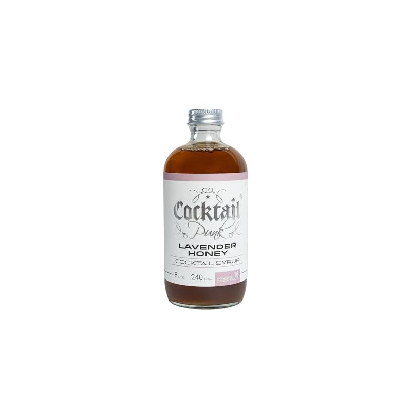 Cocktail Punk Lavender Honey Cocktail Syrup, 8 oz, All Natural,