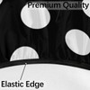 Outdoor Tablecloth with Umbrella Hole and Hidden Zipper,Black White Polka