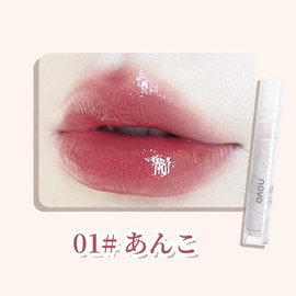 SWEET NIGHT Gloss Slip, Water Sensation, Dry Care, Non-sticky, Comfortable, For Adults and Cute Styles, 3D Appearance, High Color, Keep for a Long Time (01-Anko)