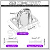 Swpeet 4pcs M8 304 Stainless Steel Silver Square Pad Eye