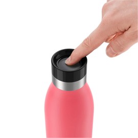TEFAL BLUDROP Water Bottle, Reusable Stainless Steel Bottle, Hot and Cold Drinks, Dishwasher-Safe, Leak-Proof, 0.5 L, Coral