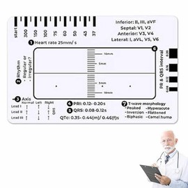 Transparent ECG Ruler/Card. ECG/EKGs Made Easy by Following a 7 Step Plan. Pocket Sized 8.6cm x 5.4cm. Ideal for Students, Paramedics, EMT's, Nurses & Doctors.