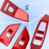 XITER 4PCS Red Window Switch Panel Cover Door Armrest Cover