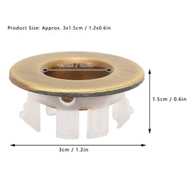 Overflow Ring for Sink Brass Round Sink Overflow Rings Decorative Bath Overflow Cover Insert in Hole Replacement Parts Universal Replacement Overflow Ring for Sink