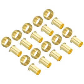 Patikil 12mm Tube OD Brass Compression Sleeves and Ferrules, 20 Pack Brass Ferrule Compression Insert Fitting Assortment Kit for Air, Water, Gas Pipe