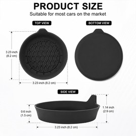 2 Pcs Car Cup Holder Coaster, Car Coasters,Universal Removable Car Cup Holder Coaster – Waterproof Non-Slip Spill-Proof,Fits Most Cars,Car Interior Accessory(Black)