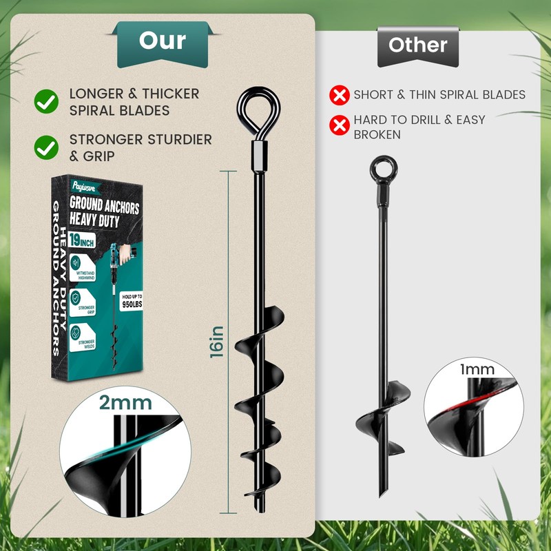 Ground Anchors Heavy Duty Mobile Home Anchor Shed Anchors Kit,