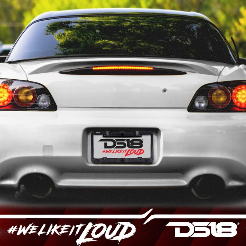 DS18 RCS2IN1LP-BK Reverse Camera and Backup Buzzer for License Plate,