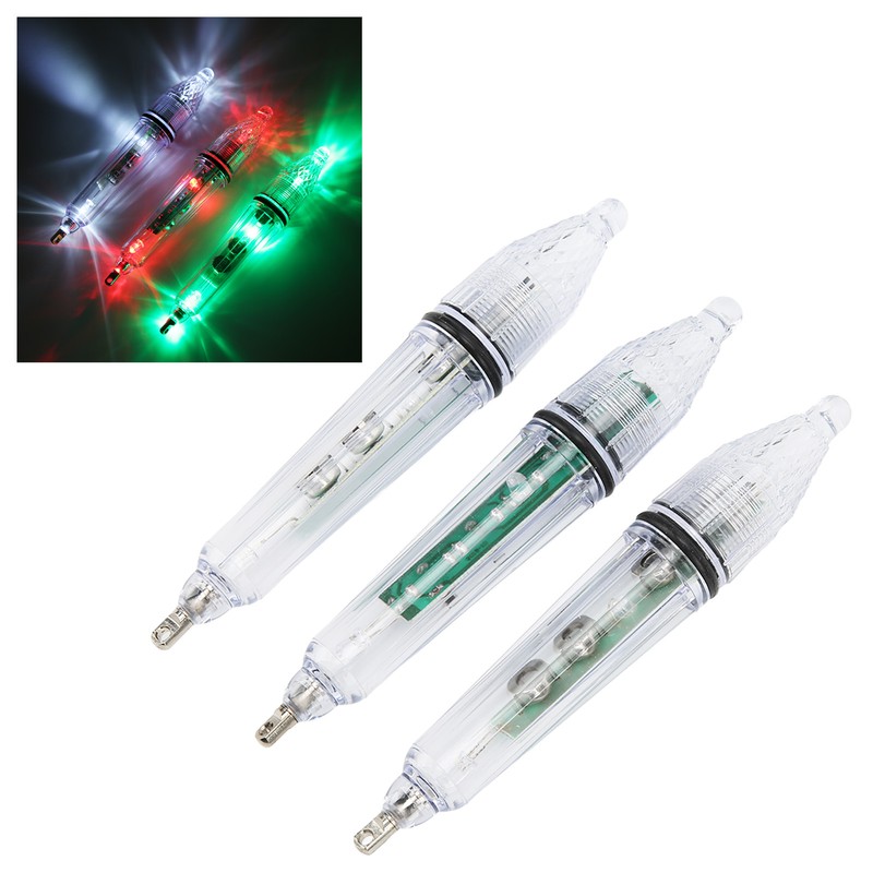3Pcs Underwater Fishing Light LED Plastic Disposable Bait Lure Lamp