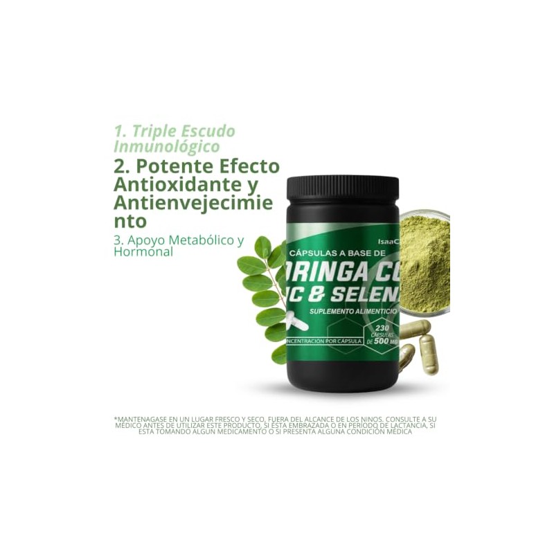 Moringa con Zinc y Selenio | 230 Cápsulas de 500