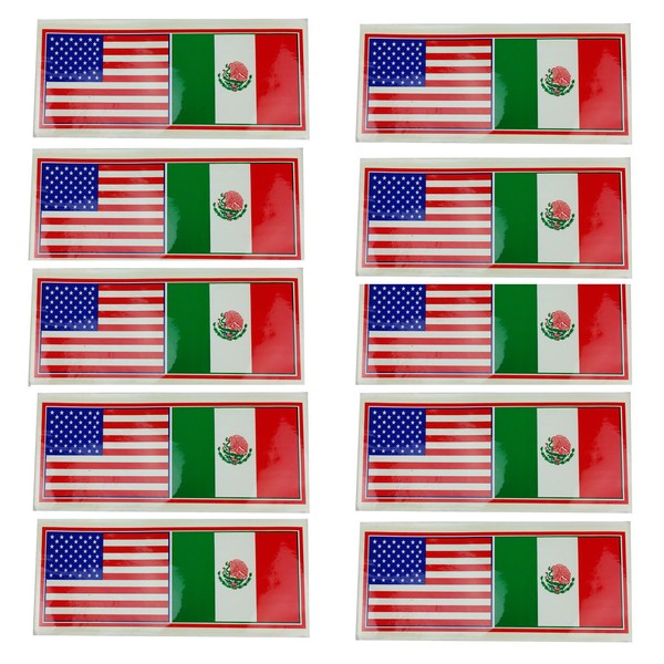 12 pieces  9.6" x 3.7" US/Mexico Flag  Stickers