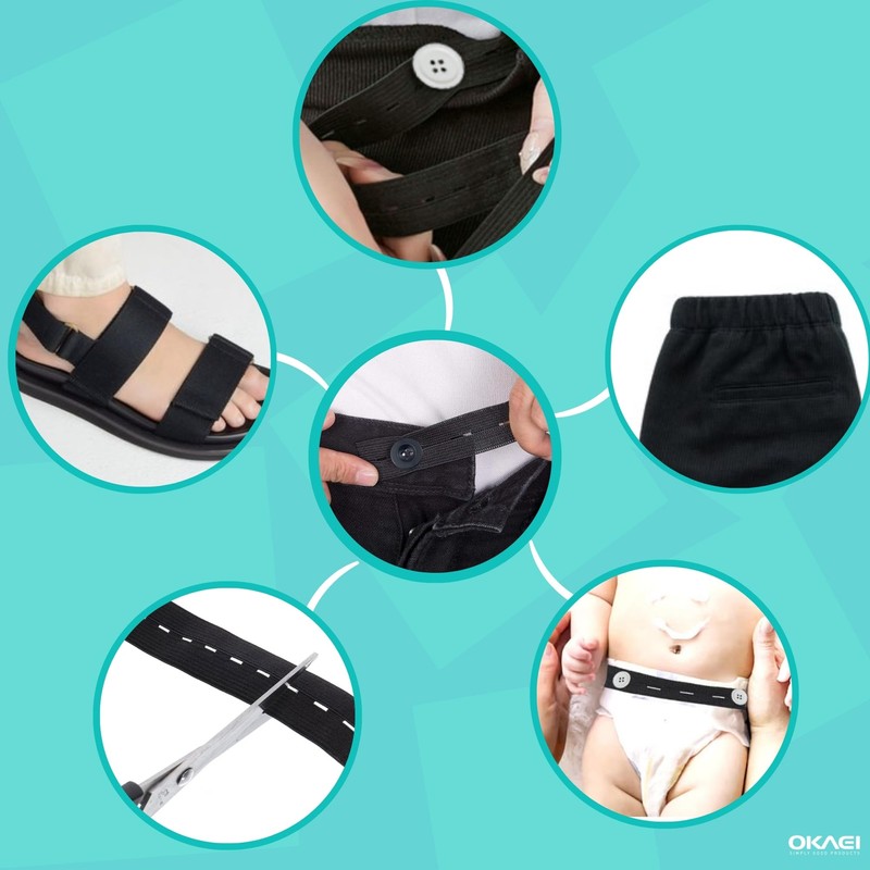 Gumiband 2 Metres Perforated Rubber 30 mm Black 70% Polyester