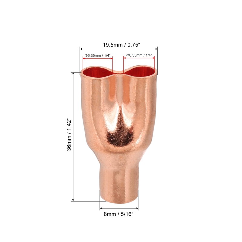 PATIKIL 5/16" x 1/4" x 1/4" ID Tee Tee Y