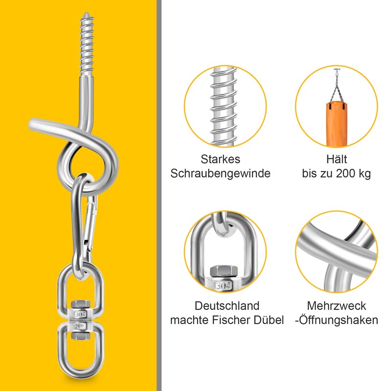 Poprkdre (Set of 2 Ceiling Hooks for Hanging Chair Hanging,