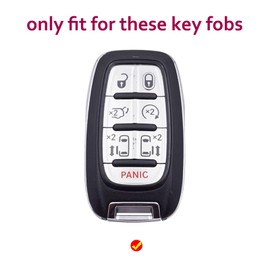 2pcs Key Fob Cover Fit for Chrysler Pacifica 2017-2023 Key Fob Protector for Voyager 2021-2023 7 Buttons (Black White)
