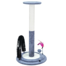 ROYPET Sisal Scratching Post Sisal Round Shape Scratching Pad with Brush and Two Replacement Spring Balls for Cat Play and Exercise