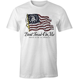 Betsy Ross Don’t Tread On Me Gadsden Flag Smash-up White Cotton T-Shirt