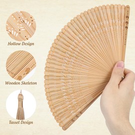 SOIMISS Wooden Folding Fan, Handheld Fan for Women, Vintage Bamboo Fans with Tassel, Handheld Fan Folding, Portable Chinese Fan & Japanese Fan Style, Weeding Party Prom Festival DIY Home Decorations