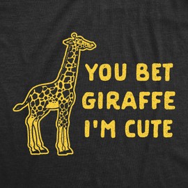 You Bet Giraffe Im Cute Baby Bodysuit Funny Saying Joke Graphic Jumper for Infants Funny Baby Onesies Brother Onesie for Baby Cool Animal Onesie Novelty Black 6 Months