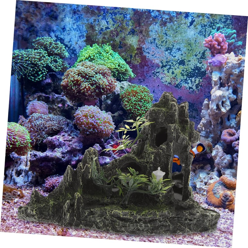 Levemolo Fish Tank Decoration Realistic Resin Rockery Large Scale Fish