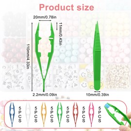 Diyxisk Plastic Tweezers Set, 30 Pieces Ironing Beads Tweezers, Multifunctional Tweezers Children, Serrated Tweezers, Plastic, Used for DIY Craft Beads and Puzzles (6 Colours)