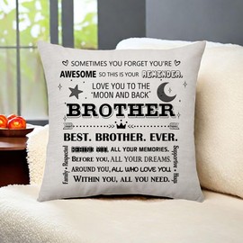 Aconesong Borther Gifts Cushion Cover for Borther Cushion Case Throw Pillow Cover Gift for Big Brother Idea Birthday Father's Day for Brother Decoration Keepsake 45 x 45 cm (Brother)