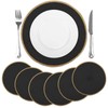 comfoyar Black Round Braided Placemats Set of 6, 14.2x14.2 Inch