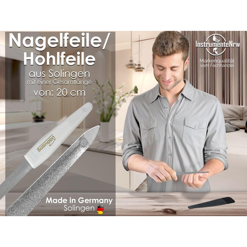Nail File Hollow File from Solingen Manicure Sapphire Nail File