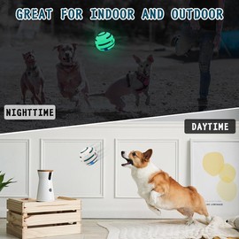 HYQ Glowing Small Dog Toys, Interactive Dog Toys Ball, Squeaky Dog Toys for Small Medium Large Dogs, Puppy Ball Dog Toys to Keep Them Busy (Glow Ball, 3.94 inch)