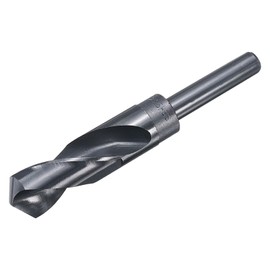 sourcing map 23mm Drill Bit 1/2" Reduced Shank 4341 High-Speed Twist HSS Nitriding Black 135° for Light-duty Soft Metal Aluminum Alloy Wood Plastic