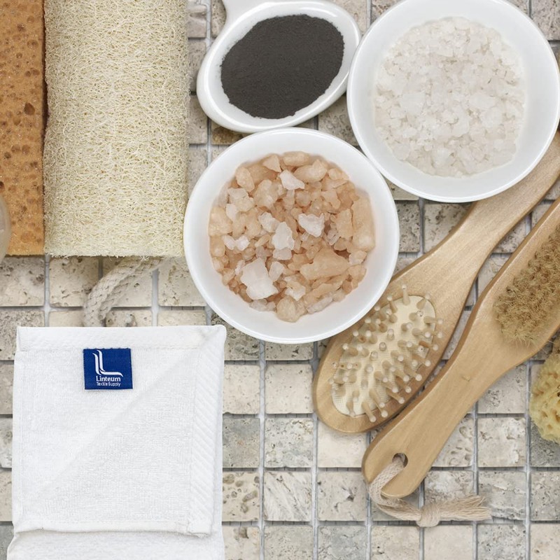 Linteum Textile Premium Wash Cloths Set 13x13 Inches, 100% Cotton