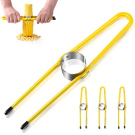 4 Pcs Corn Peeler Set,Corn Cutter with Bit, Corn Cob Stripper Corn Thresher Shucker with Bit Corn Stripping Tool Slicer for Kitchen Cooking Home Restaurant Farming Salads Tortillas Cakes