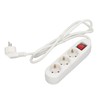 European Power Strip 3 Way ABS and Copper Multiple Outlet