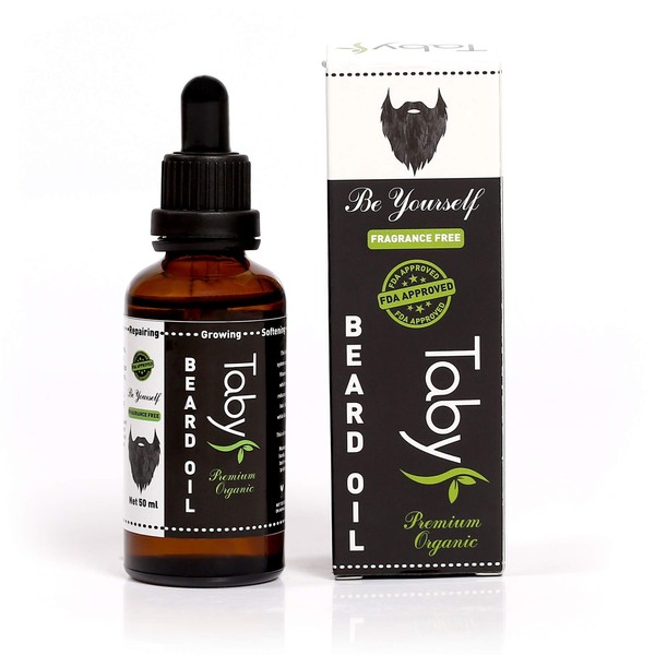Beard Oil For Men (2 oz) Fresh Citrus Scent - Grooming & Growth Organic Conditioner Soften, Moisturizer Beard and Mustache Oil