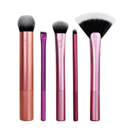 Real Techniques, Artist Essencials, Set de Brochas de Maquillaje para Artistas, Kit de Accesorios Esenciales, Juego de Brochas para Todo Tipo de Maquillaje Profesional, 5 piezas