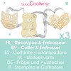 ScrapCooking Set of 3 Cookie Cutters + Wooden Embosser Cat