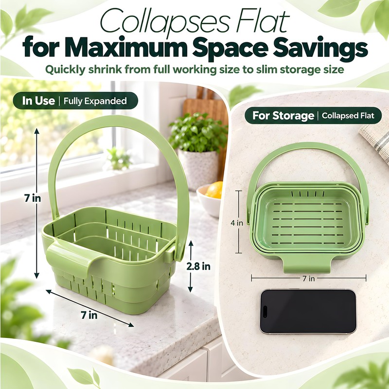 Foldable Hanging Sink Drain Basket Collapsible Kitchen Faucet Food Strainer
