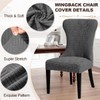 Buenanir Wingback Dining Chair Covers Set of 6 Stretch Jacquard