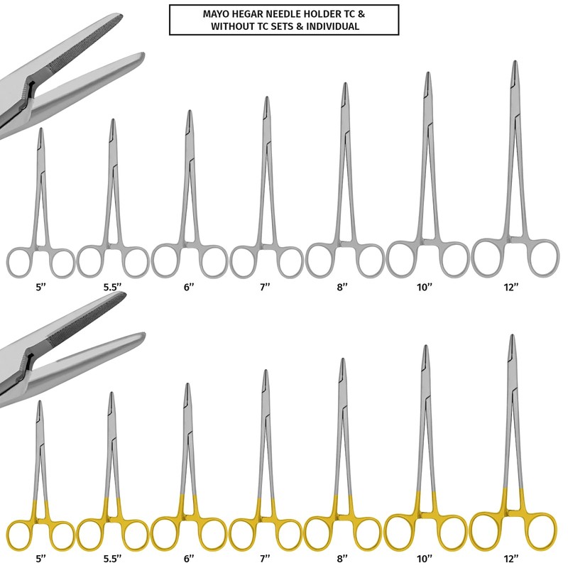 DEXSUR Professional Mayo Hegar Needle Holder - High-Quality Stainless Steel,