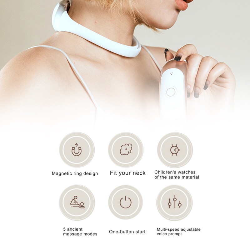 Electric Pulse Neck Massager Cordless Neck Therapy Massager Multifunctional Cervical