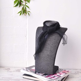 Plain Soft and delicate Chiffon Feel Head and Neck Scarf,Black
