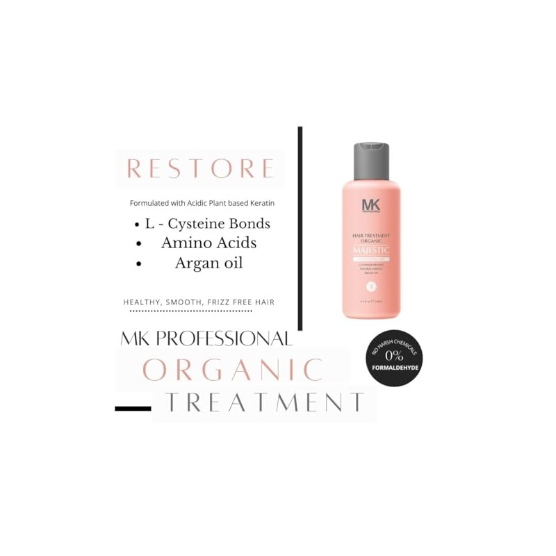 MAJESTIC KERATIN Protein Hair Treatment Organic 125ml(4oz) Formaldehyde Free
