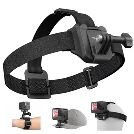 Headband Mount with Cap Clip, Quick Release Head Belt Mount Compatible with GoPro Hero 11/10/9/8/7/6/5, Fusion, Max, DJI OSMO and Most Action Cameras