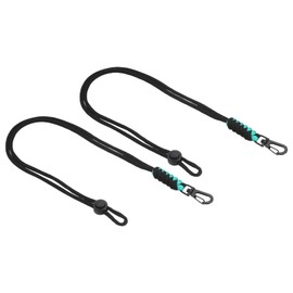 [PATIKIL] Badge Lanyard with Snap Hook 48cm 2pcs Braided Neck Keychain Lanyard Adjustable Cord Lock Key Whistle for Wallet Green