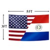America Paraguay Friendship Flag 3x5FT USA American Paraguayans Flag Fade