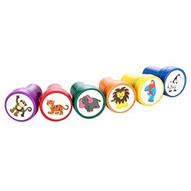 Animals Stamps for Kids, LUCKYBIRD Animal Self Ink Stamps/Plastic Fun Stamps for Kids, 6 Count