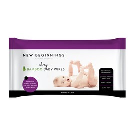 New Beginnings Bamboo Dry Wipes Soft Pack 80 Pack