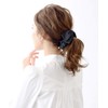 VINGTAINE H-964-BK Ruffled Ribbon, Top Ribbon, Banana Clip (Basic), Satin-style,