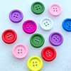 MajorCrafts 24pcs 20mm Mixed Colours Round 4 Holes Wood Sewing