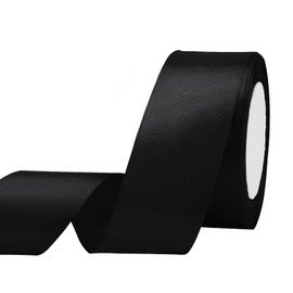 Maclemon 1-1/2 inch x 25yds Black Satin Ribbon Fabric Ribbon for Gift Wrapping Very Suitable for Cutting Ceremony Kit Grand Opening Car Bows Sewing Craft Wedding Party Decoration